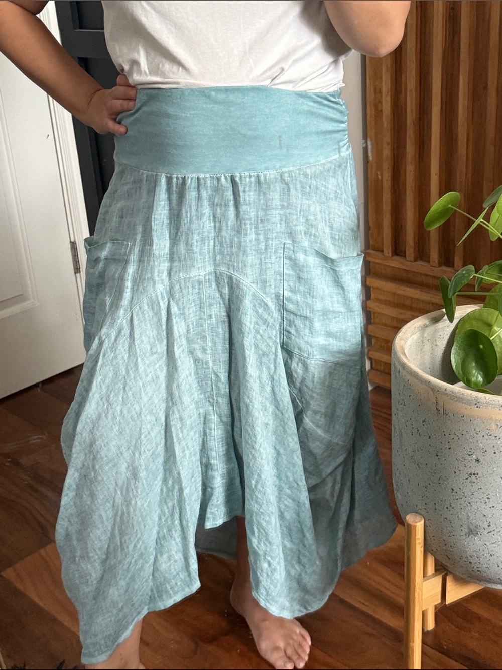 INIZIO Made in Italy Lagenlook Magic Linen in Slate Blue. L